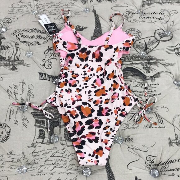 Hula Honey Juniors' Wild  Side-Lace Swimsuit - Picture 6 of 7